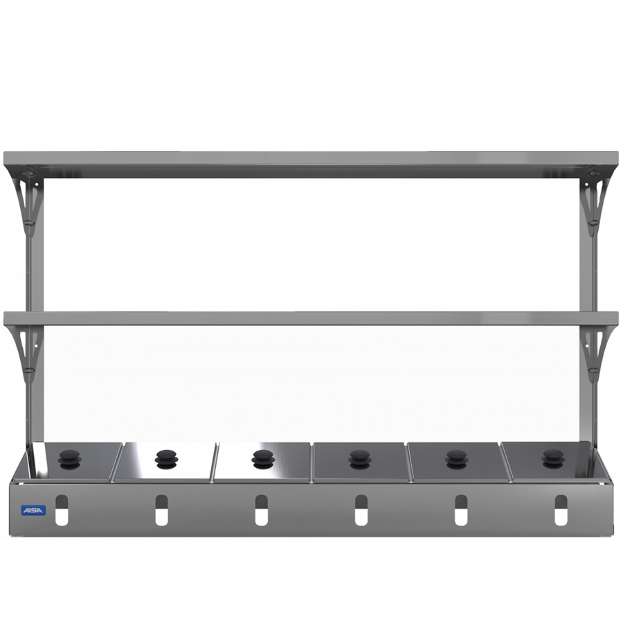 Condimentadora Pizzarola 6 Cubas Inox Com Prateleira - Aisa